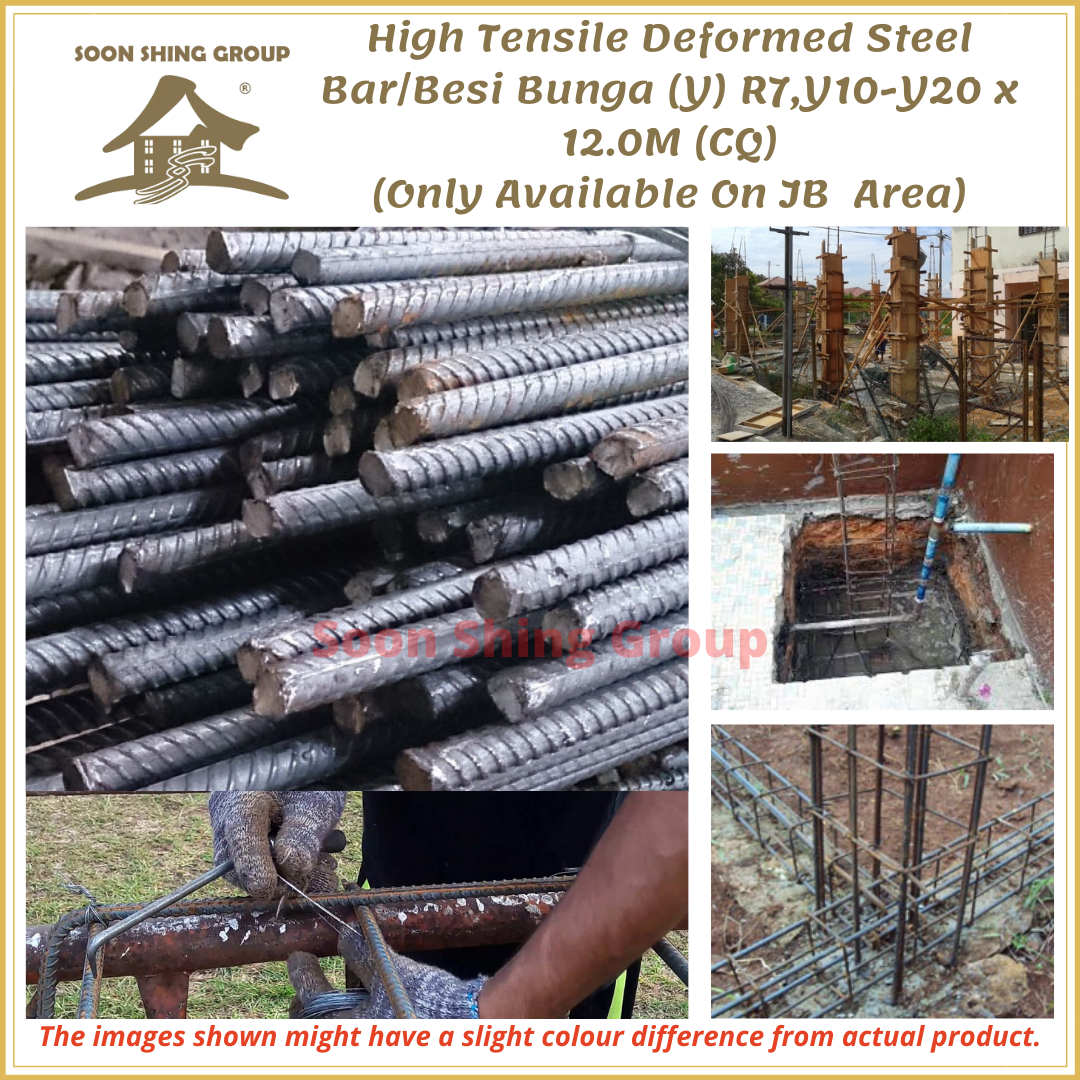 High Tensile Deformed Steel Bar/Besi Bunga (Y) R7,Y10Y20 x 12.0M (CQ
