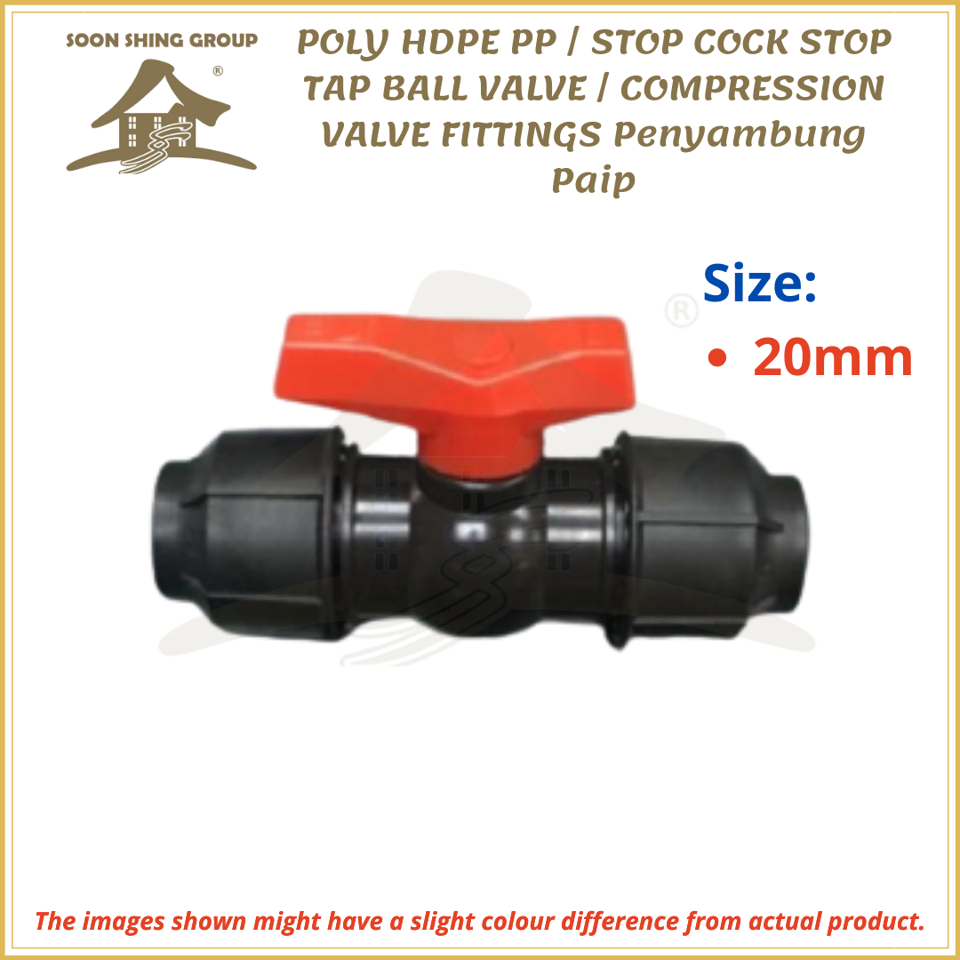 POLY HDPE PP / STOP COCK STOP TAP BALL VALVE / COMPRESSION VALVE ...