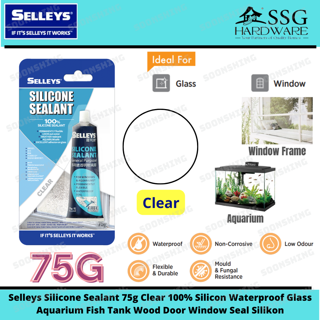 Selleys Silicone Sealant 75g Clear 100 Silicon Waterproof Glass