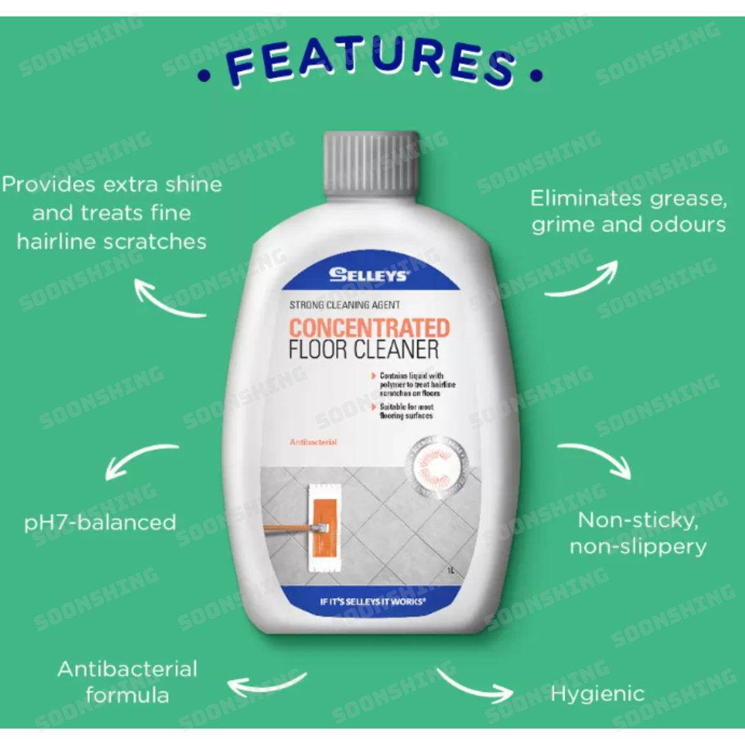 Selleys ANTIBACTERIA Concentrated Floor Cleaner 1L Tile Mosaic Marble
