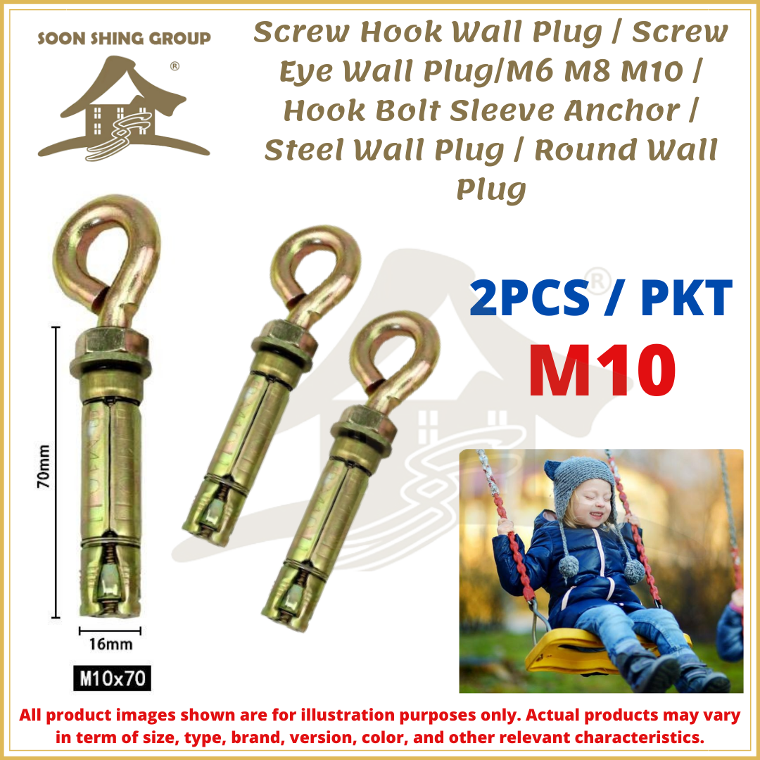 Screw Hook Wall Plug / Screw Eye Wall Plug/M6 M8 M10 / Hook Bolt Sleeve Anchor / Steel Wall Plug