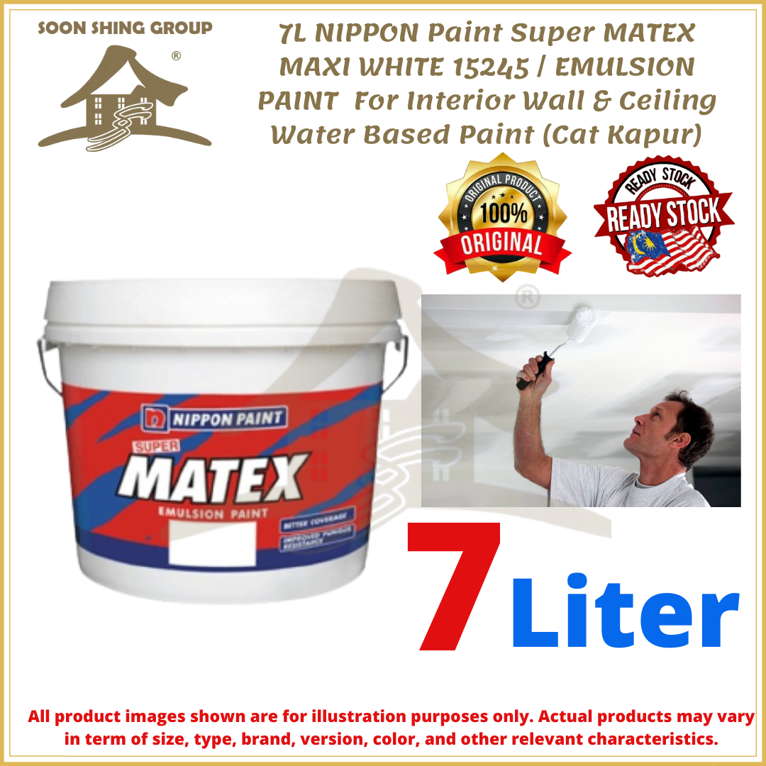 7L NIPPON Paint Super MATEX MAXI WHITE 15245 / EMULSION PAINT For