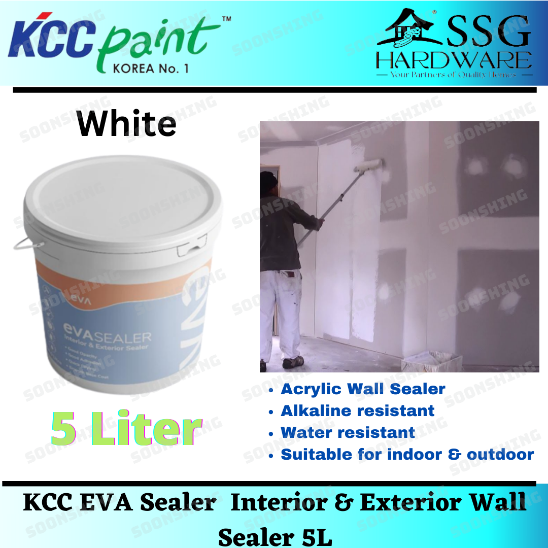 5L KCC EVA Sealer Interior & Exterior Wall Sealer Undercoat White / Cat