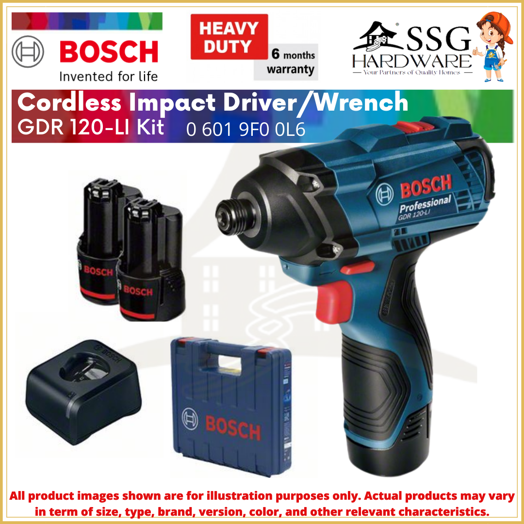 BOSCH GDR 120LI CORDLESS IMPACT DRIVER 12V/ Gerudi Batteri Besi Kayu pemutar skru tanpa wayar