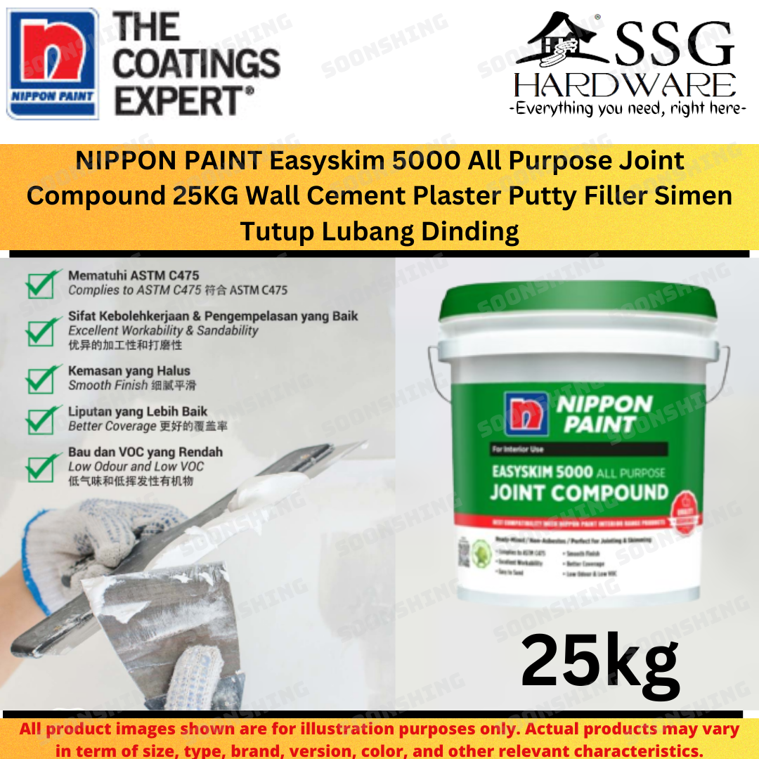 NIPPON PAINT Easyskim 5000 All Purpose Joint Compound 25KG Wall Crack