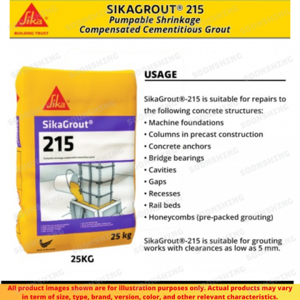 SSG400 SikaGrout 215 Pumpable Shrinkage Compensated Cementitious Grout