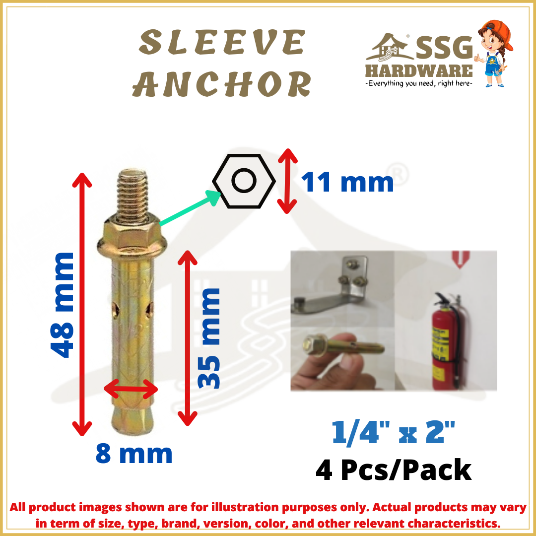 SLEEVE ANCHOR 1/4''X2''/EXPANSION BOLT IRON WALL PLUG/ SLEEVE ANCHOR