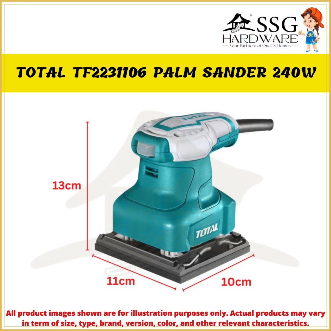 TOTAL TF2231106 PALM SANDER 240W / SANDER MACHINE /SAND PAPER MACHINE ...