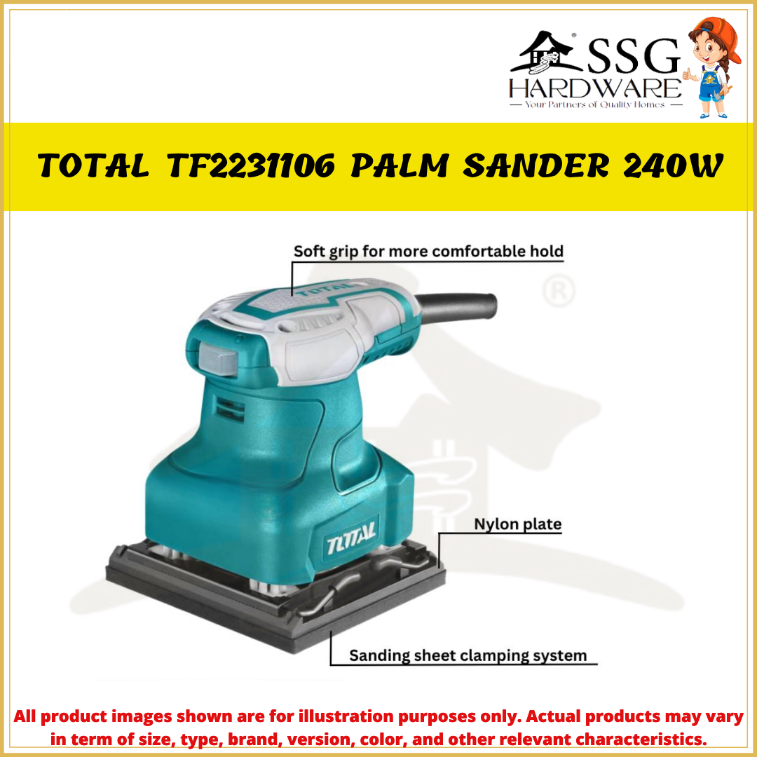 TOTAL TF2231106 PALM SANDER 240W / SANDER MACHINE /SAND PAPER MACHINE ...