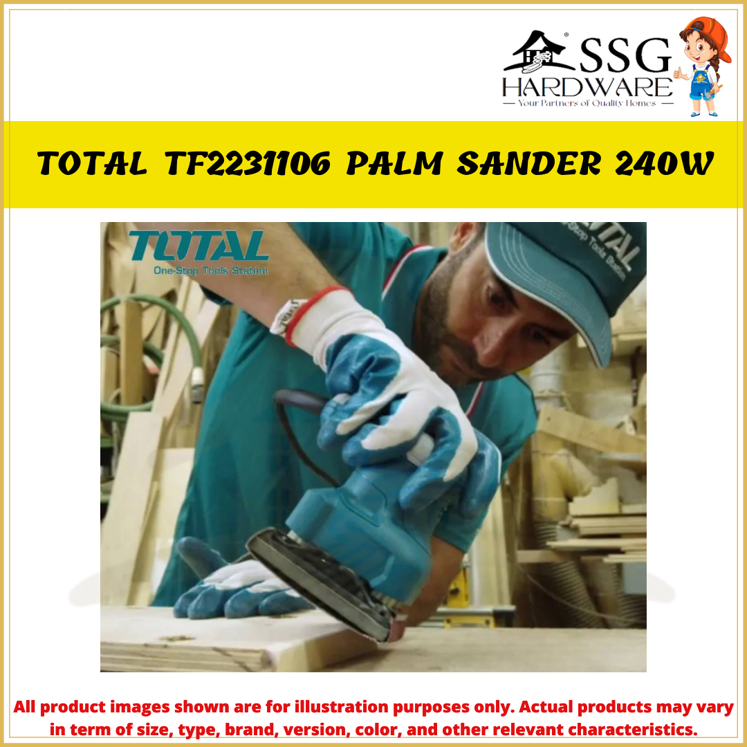 TOTAL TF2231106 PALM SANDER 240W / SANDER MACHINE /SAND PAPER MACHINE ...