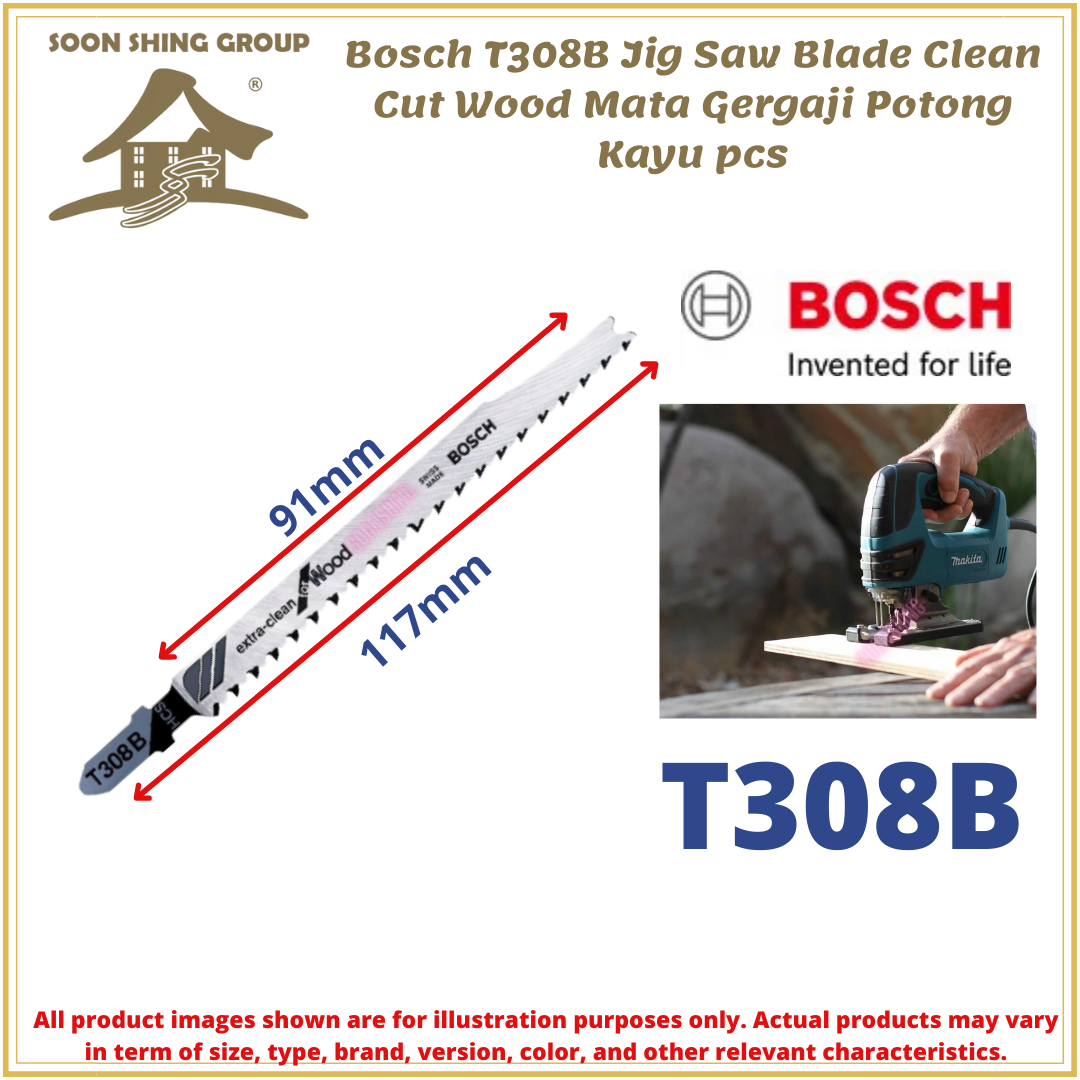 BOSCH Jigsaw Blade T308B Extra Clean for Wood / Mata Gergaji Potong
