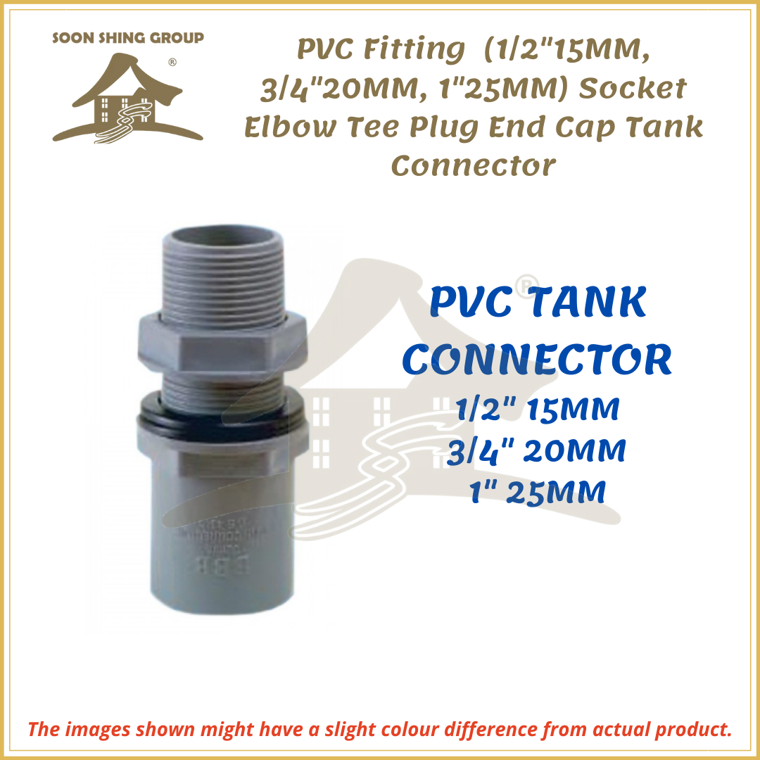 SS824 PLUMBING PVC FITTING 50MMM - ELBOW/SOCKET/TEE/PLUG/END CAP/TANK ...