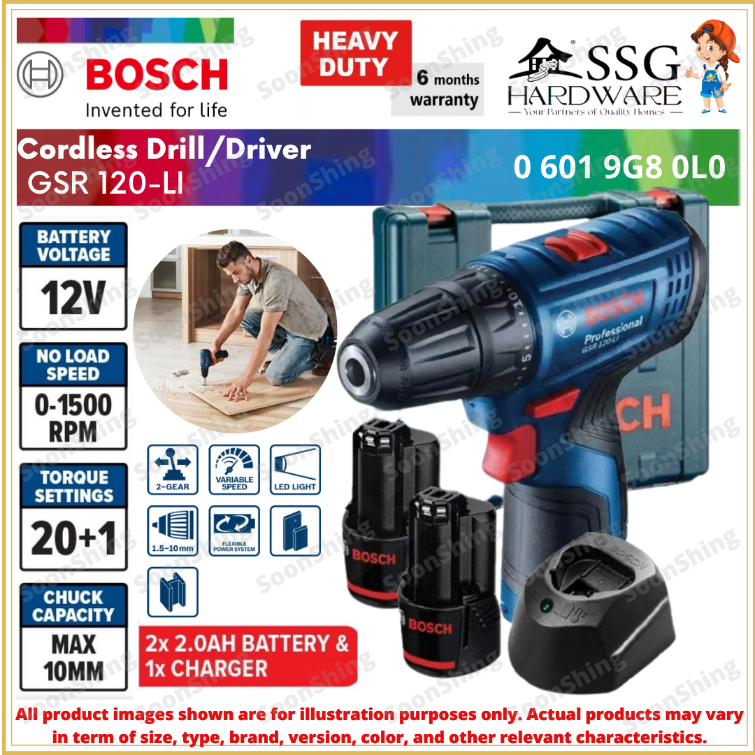 BOSCH GSR 120LI Professional Cordless Drill Driver GBA 12V 2.0Ah