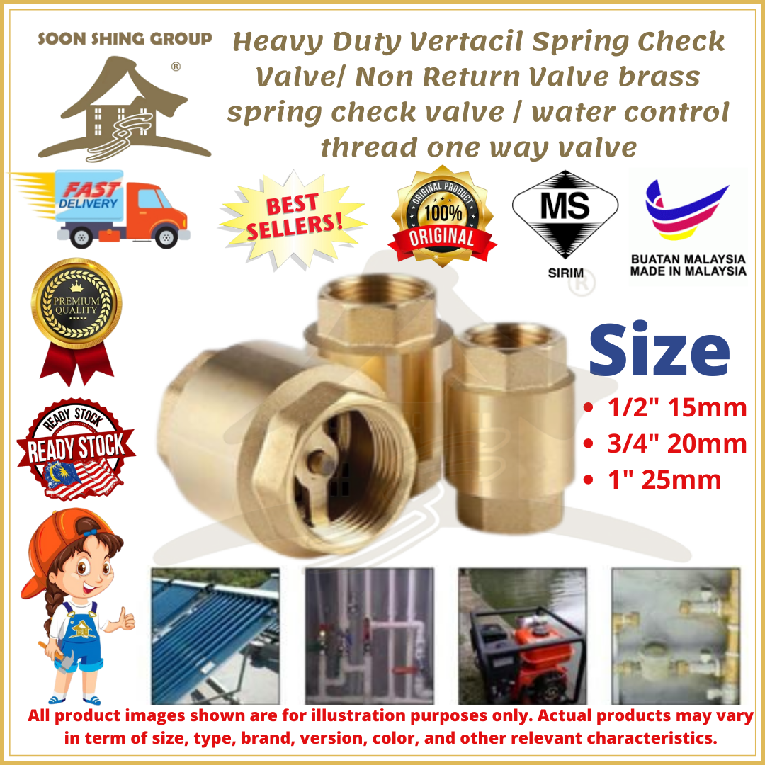Water Spring Valve Heavy Duty Vertacil Spring Check Valve / Pvc Swing Non Return Valve ...