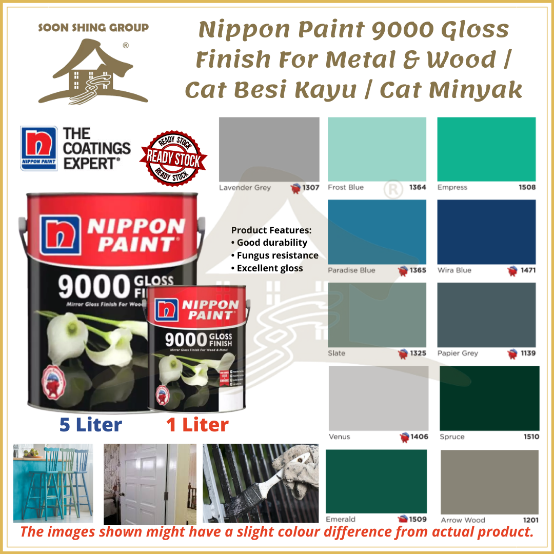 SS07 Nippon Paint 9000 Gloss Finish For Metal & Wood / Cat Besi Kayu ...