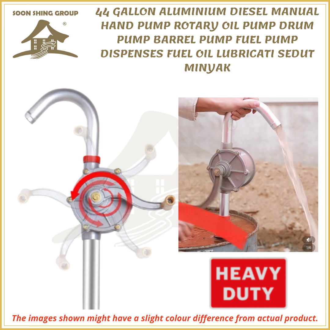 44 Gallon Aluminium Diesel Manual Hand Pump Rotary Oil Pump Drum, Barrel Pump Fuel Pump