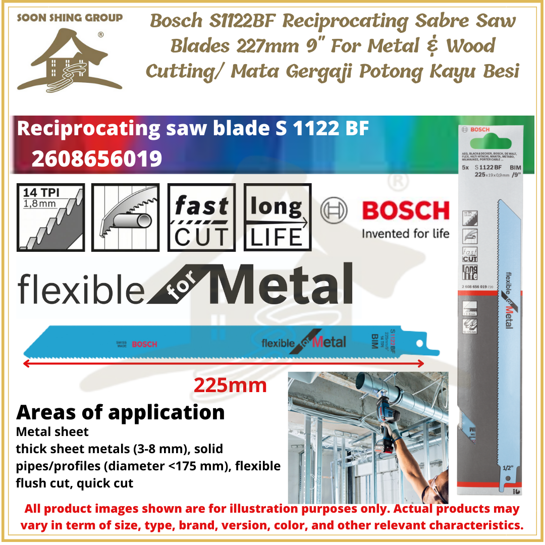 100 Original BOSCH S1122BF SABRE SAW BLADE 2608656019 X 1 PIECE / Mata