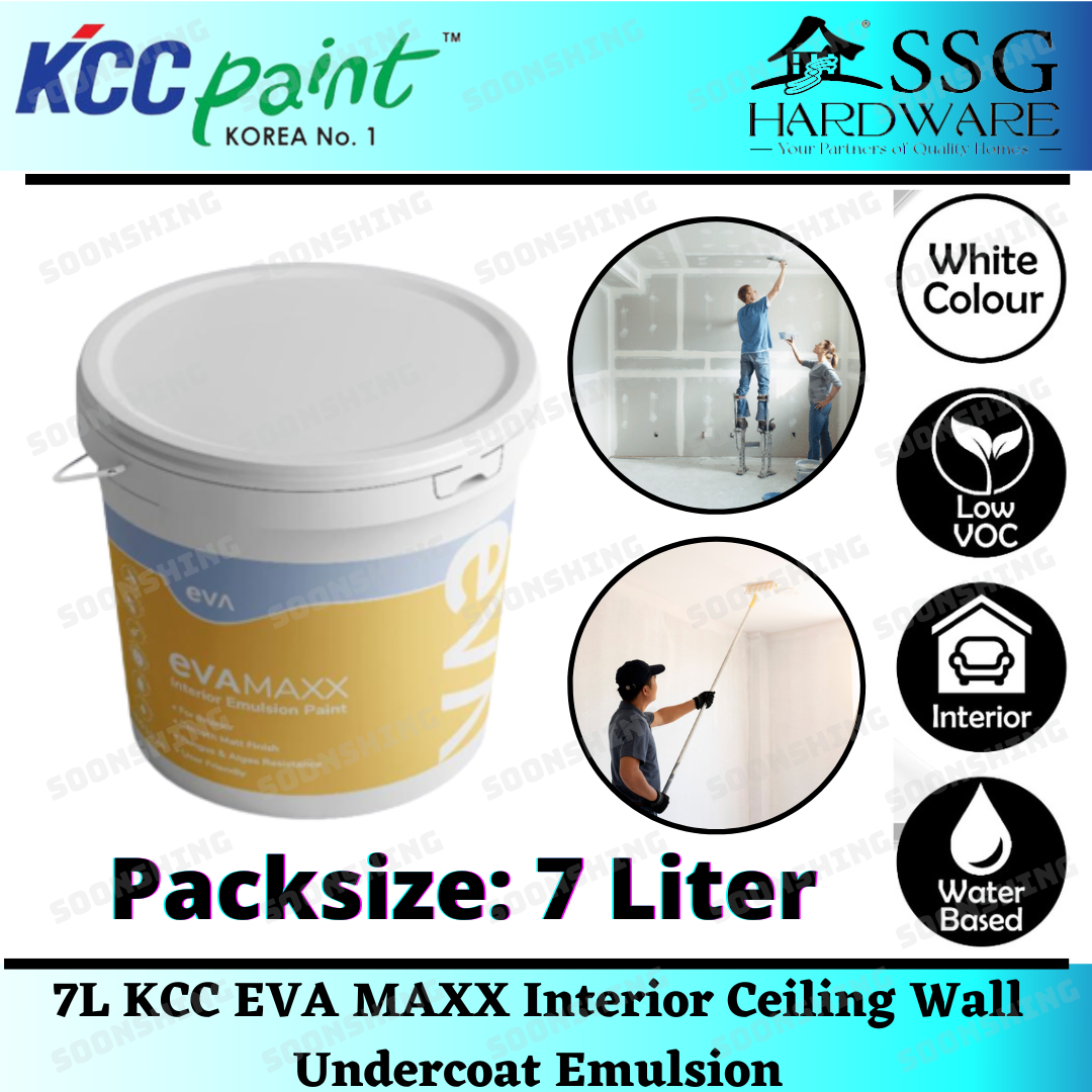 7L KCC EVA MAXX Interior Ceiling Wall Undercoat Emulsion Cat Kapur Air