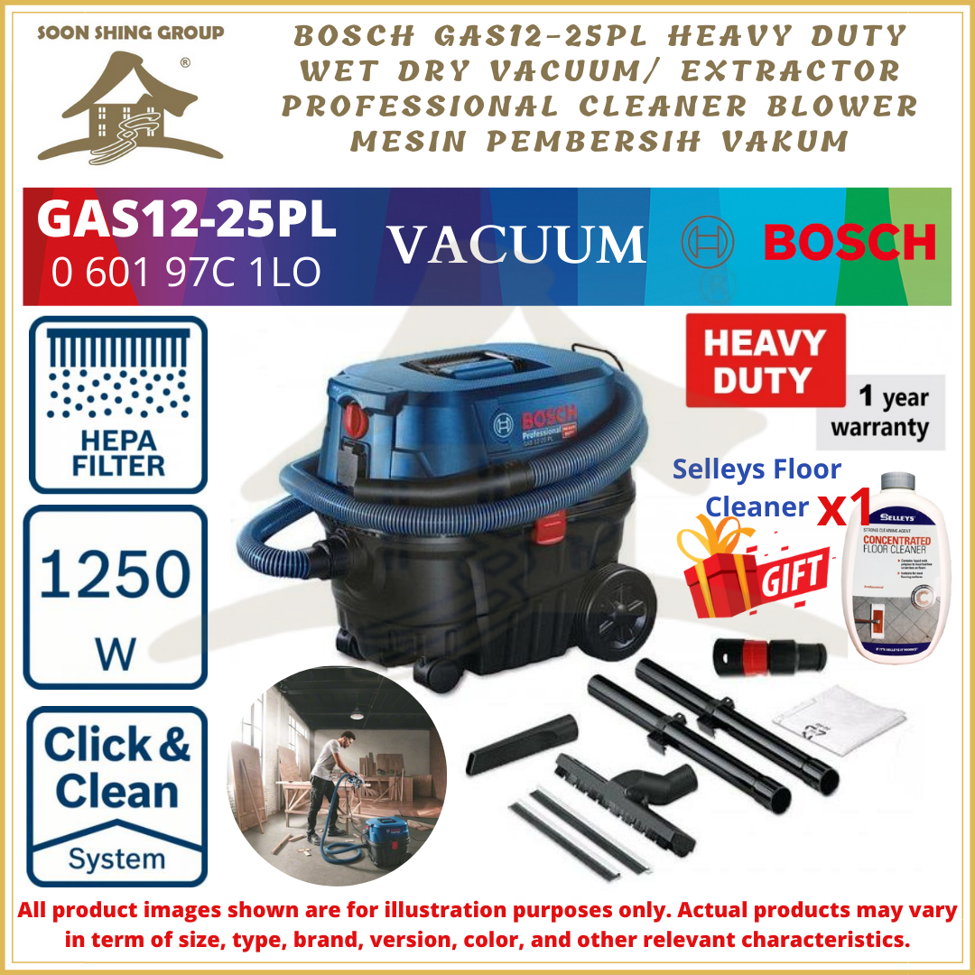 Bosch GAS1225PL Heavy Duty Wet Dry Vacuum/ Extractor Professional