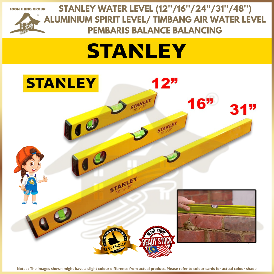 STANLEY ANGLE HOME MEASURE WATER LEVEL RULER TOOLS / UKUR TIMBANG AIR