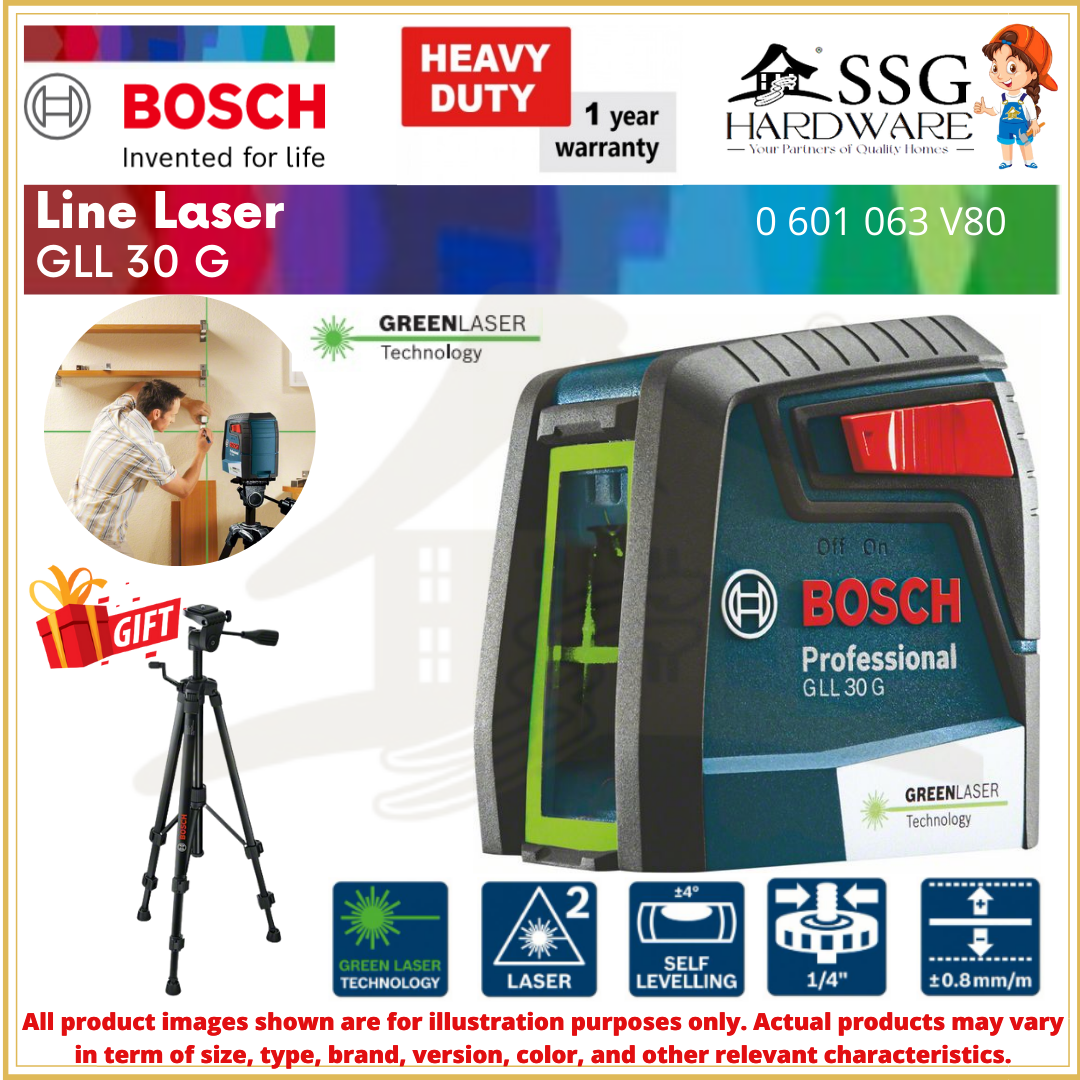 BOSCH GLL 30G Green Laser Light Level Laser Measurement + BT150