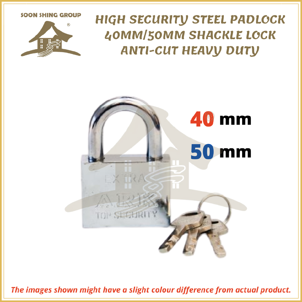 High Security Steel Padlock 40mm/50mm Shackle Lock Anti-Cut Heavy Duty