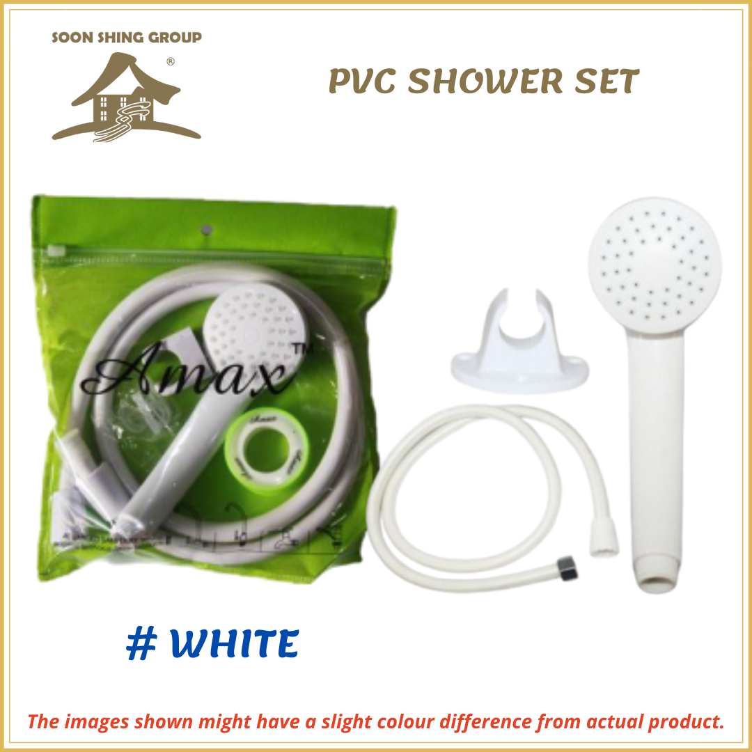 PVC SHOWER SET WITH FLEXIBLE PVC HOSE AND BRACKET