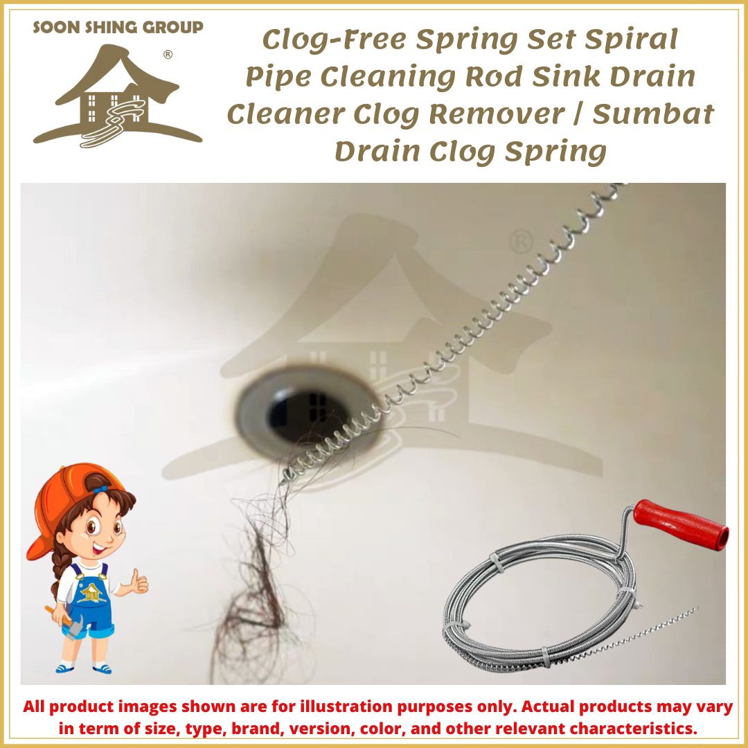 Spring Sumbat Clog-Free Spring Set Spiral Pipe Cleaning Rod Sink Drain Cleaner Clog ...