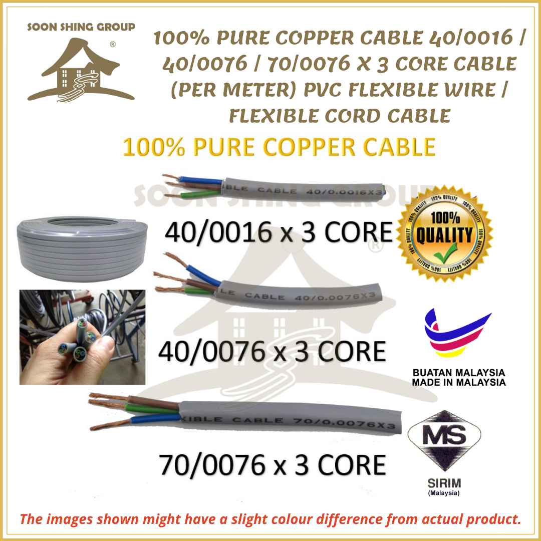 Cable 3 Core Size